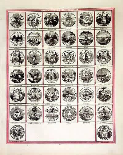 State Seals Of The United States By Peoples Publishing Co 1885