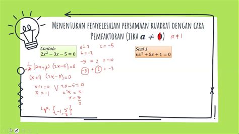 Pemfaktoran Dan Rumus ABC Persamaan Kuadrat YouTube