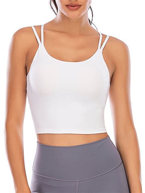 Youloveit Womens Yoga Vest Sleeveless T Shirt Longline Sports Bras Camisoles Crop Tank Tops