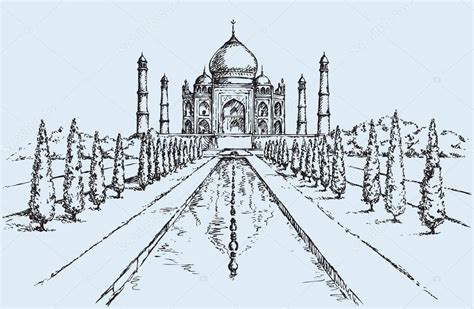 Taj Mahal En La India Boceto Vectorial 2023