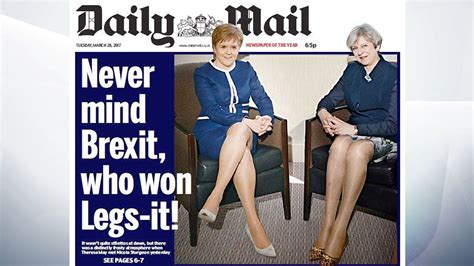 Daily Mail S Sexist Legs It Headline Sparks Anger But Pm Says She Doesn T Mind Politics