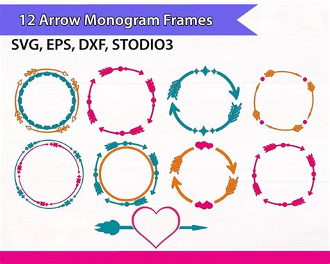 Arrow Circle Frame Arrow Monogram Frames Circle Arrows Svg