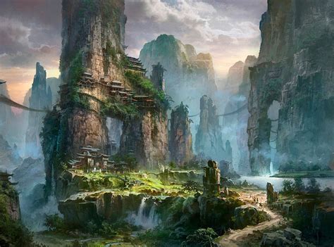 Landscape Concept Art By Ming Fan Cuded Fantasy Art Landscapes