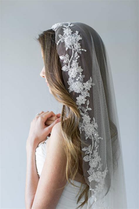 Holly Embroidered Lace Mantilla Veil All About Romance