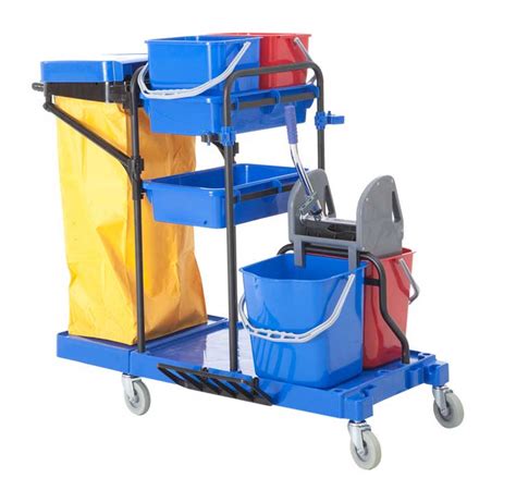 Plastic Multi Functional Cleaning Trolley Janitor Cart Fw 173 Buy