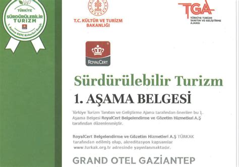 S Rd R Lebilir Turizm Sertifikas Grand Hotel Gaziantep