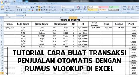 Tutorial Cara Buat Transaksi Penjualan Otomatis Dengan Rumus Vlookup Di