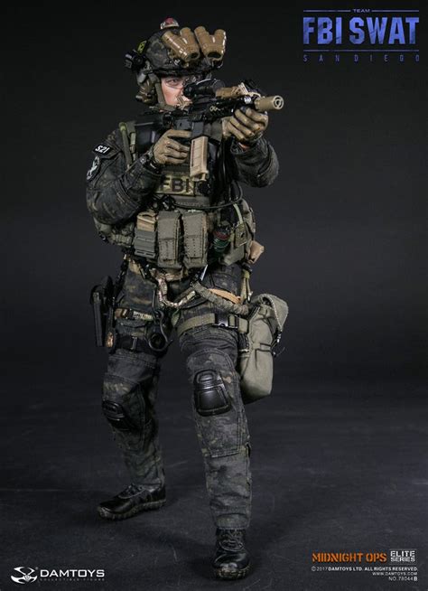 16 Scale Fbi Swat Team Agent San Diego Midnight Ops Figure By Dam Toys