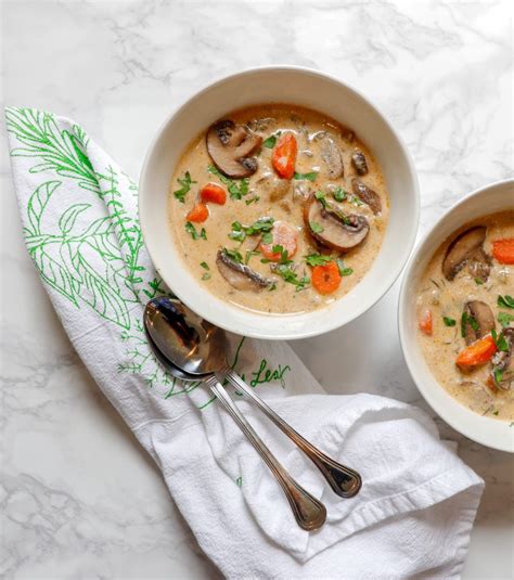creamy vegan mushroom soup debra klein easy plant based recipes