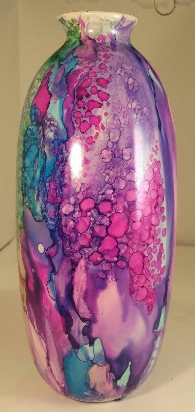 Alcohol Ink Vase By Hardin County Line Designs Alcohol Ink Glass Alcohol Ink Crafts Alcohol