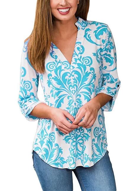 2xl New Women Summer Tops Casual Stand Neck Long Sleeve Blouse Ladies