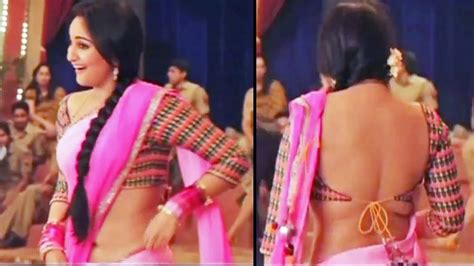 Sonakshi Sinha Backless Saree And Navel Show Dabangg 2 Hair Wrap