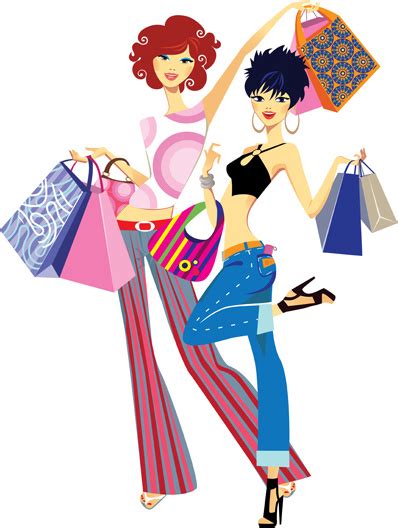 Fashion Shopping Girls Vector Set Free Vector In Encapsulated