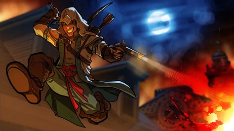 Cartoon Connor Kenway From Assassins Creeed 3 Game Art Hq