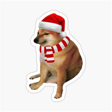 Cheems Doge Christmas Sticker For Sale By Donatassab Redbubble
