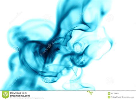 Blue Smoke On White Background Stock Photo Image Of Abstract