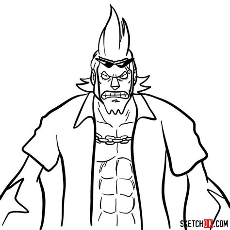 How To Draw Franky From One Piece Anime Sketchok Easy Drawing Guides
