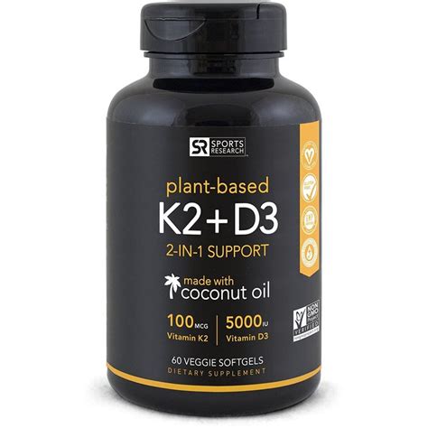 Vitamin k2 is much more difficult to obtain through foods, especially if you follow a western diet. Amazon.com: Premium Vitamin K2+D3 with Organic Coconut Oil ...