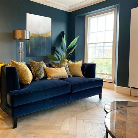 Navy Blue Sofa Living Room Ideas Interior Design Blue Sofas Living