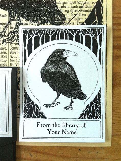 Ex Libris Raven Literary Ts For Writers 25 Beautiful Etsy Book