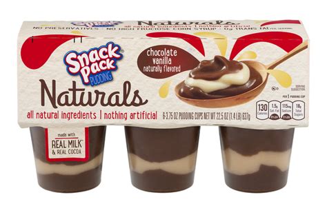 Snack Pack Pudding Naturals Chocolate Vanilla 6 Pk Hy Vee Aisles