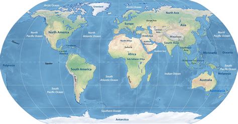 Nations Online Project Natural Earth Map Of The World Continents And