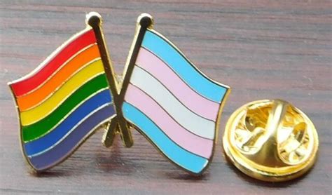 Rainbow And Transgender Flag Friendship Pin Badge Pride Lgbt Brooch Gay
