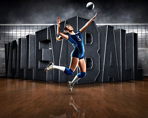 Sports Poster Photo Template Surreal Volleyball Photoshop Sports