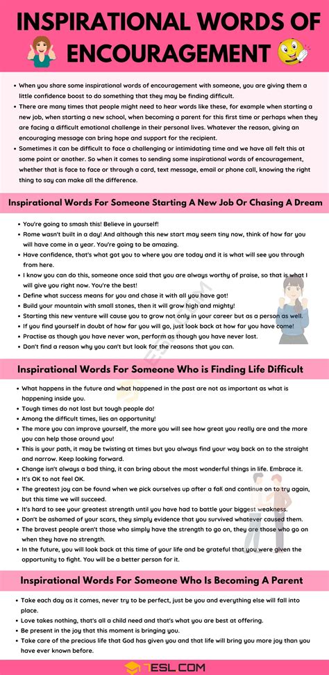 500 Inspirational Words Of Encouragement In English • 7esl