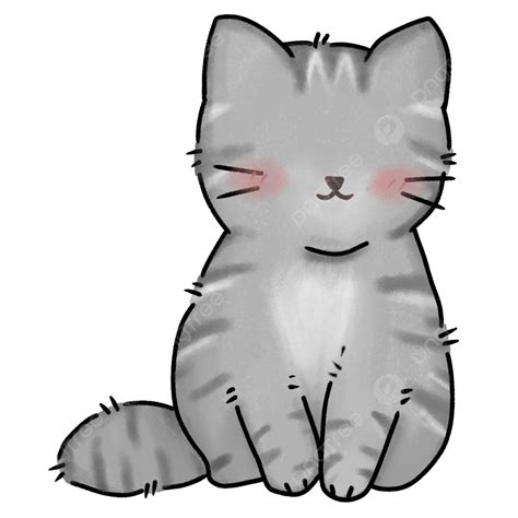 Cute Cartoon Cat Clipart Hd Png Cute Gray Cat Cartoon Cat Kitten