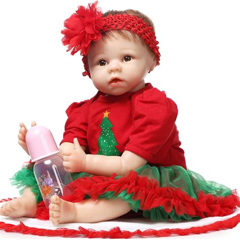 22 Inch 55cm Bebe Toy T Baby Reborn Dolls Cloth Body Red Christmas