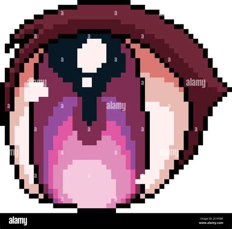 Vector Pixel Art Anime Eye Isolated Cartoon Stock Vector Image And Art Alamy