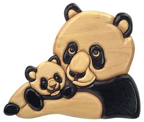 Pandas Intarsia Plan Beginner Woodworking Projects Wood Projects For