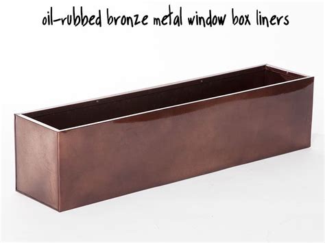Oil-Rubbed Bronze Metal Window Box Liners | Metal window boxes, Window ...