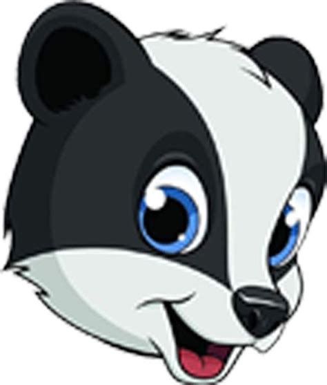 Cute Sweet Baby Wild Zoo Animal Cartoon Face Emoji Badger Vinyl Stic