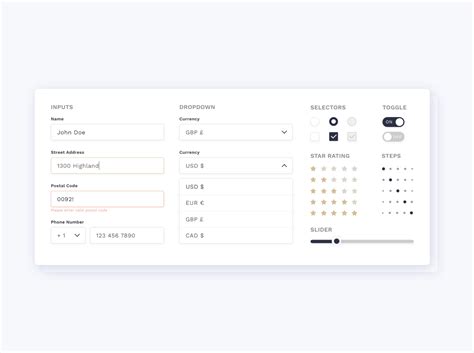 Form Design Ui Elements Style Guide Inputs And Selectors By Sara