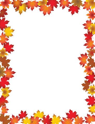 When one value is specified. Fall Leaves Border Isolated On White Background Stock ...