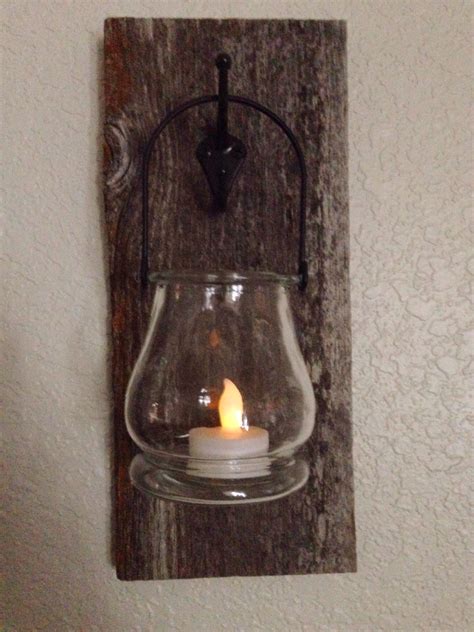 Reclaimed Barn Wood Sconce Candle Decor Wood Sconce Barn Wood