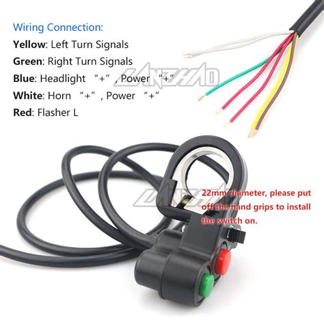 Motorcycle Turn Signal Horn Headlight On Off Combination Switch 22mm