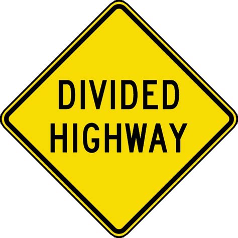 Divided Highway Road Sign Royalty Free Stock Svg Vector
