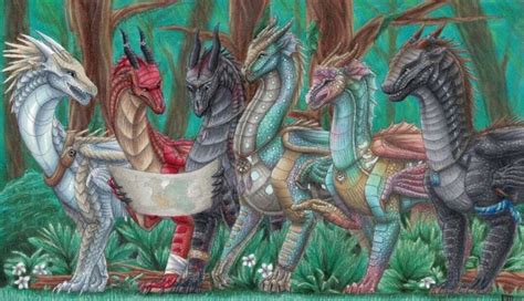 A commission for , who requested mlp characters as different types of dragons from the wings of fire universe. Group Drawing by ImaginationDraws | Wings of fire ...