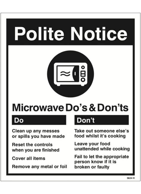 Microwave Dos And Donts Safety Signs Ppe Equipment
