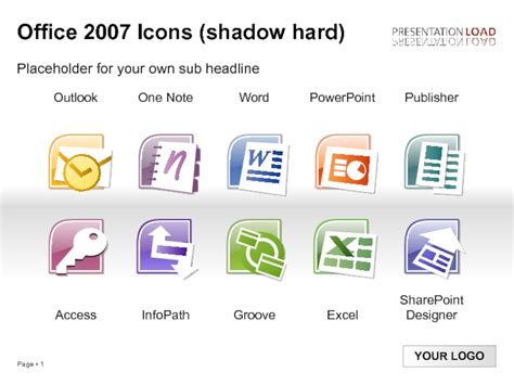 Office 2007 Icons Shadow Hard презентация доклад проект
