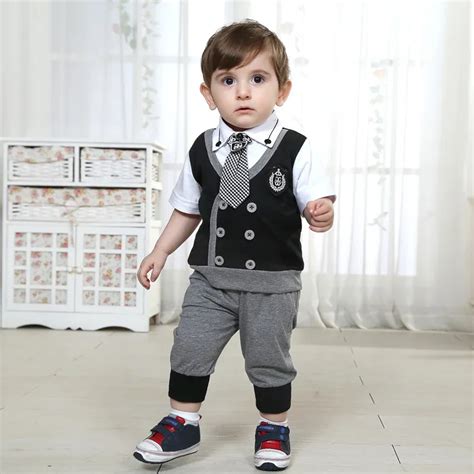 Infant Formal Dress Male Child Baby Set Baby Summer Male One Year Old