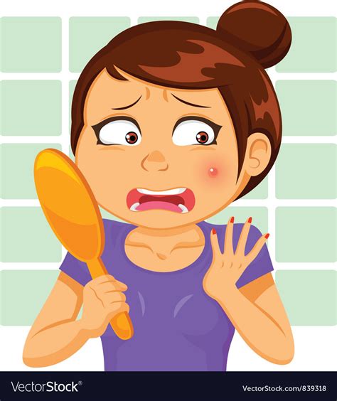 Girl With A Pimple Royalty Free Vector Image Vectorstock