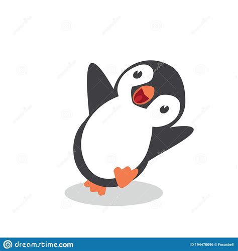 Cute Penguin Happy Cartoon Vector Stock Vector Illustration Of Figure