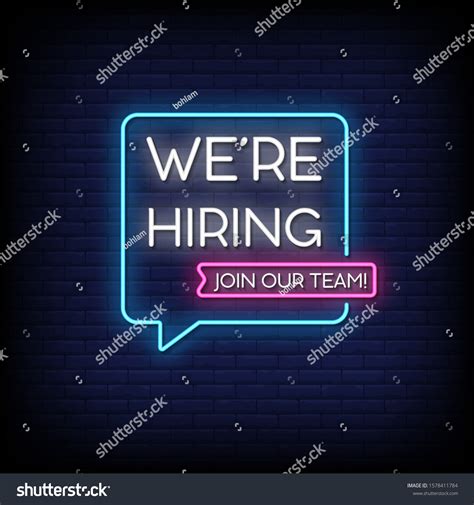 We Hiring Neon Signs Style Text Stock Vector Royalty Free 1578411784 Shutterstock