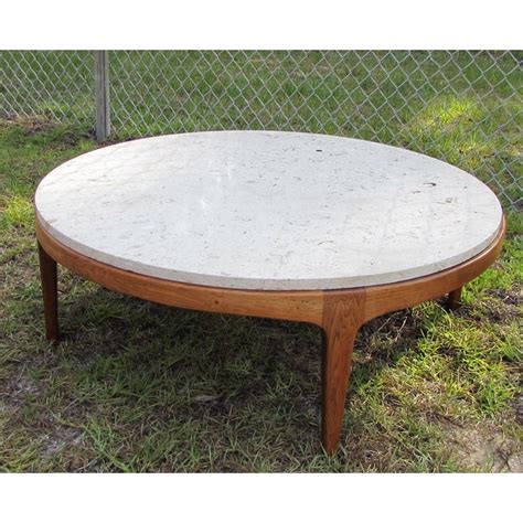 Now from $1,292.00 more sizes available. Danish Modern Round Stone Top Coffee Table by Lane | Chairish