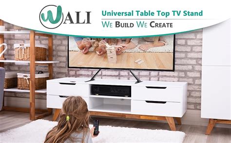 Wali Universal Tv Stand Table Top For Most 22” 65” Lcd Flat Screen Tv