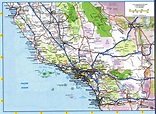 California Southern map with cities and towns, rivers and lakes